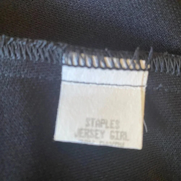 Staples Long Sleeve Stretchy Black Dress Scoop Neck Back Zipper - Picture 6 of 7